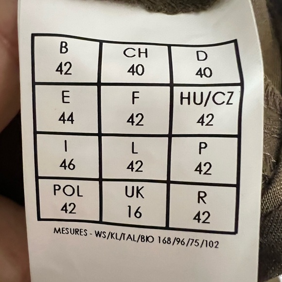 Promos Linen blend halter dress in olive green, size Large, slight A-line. - Picture 12 of 13